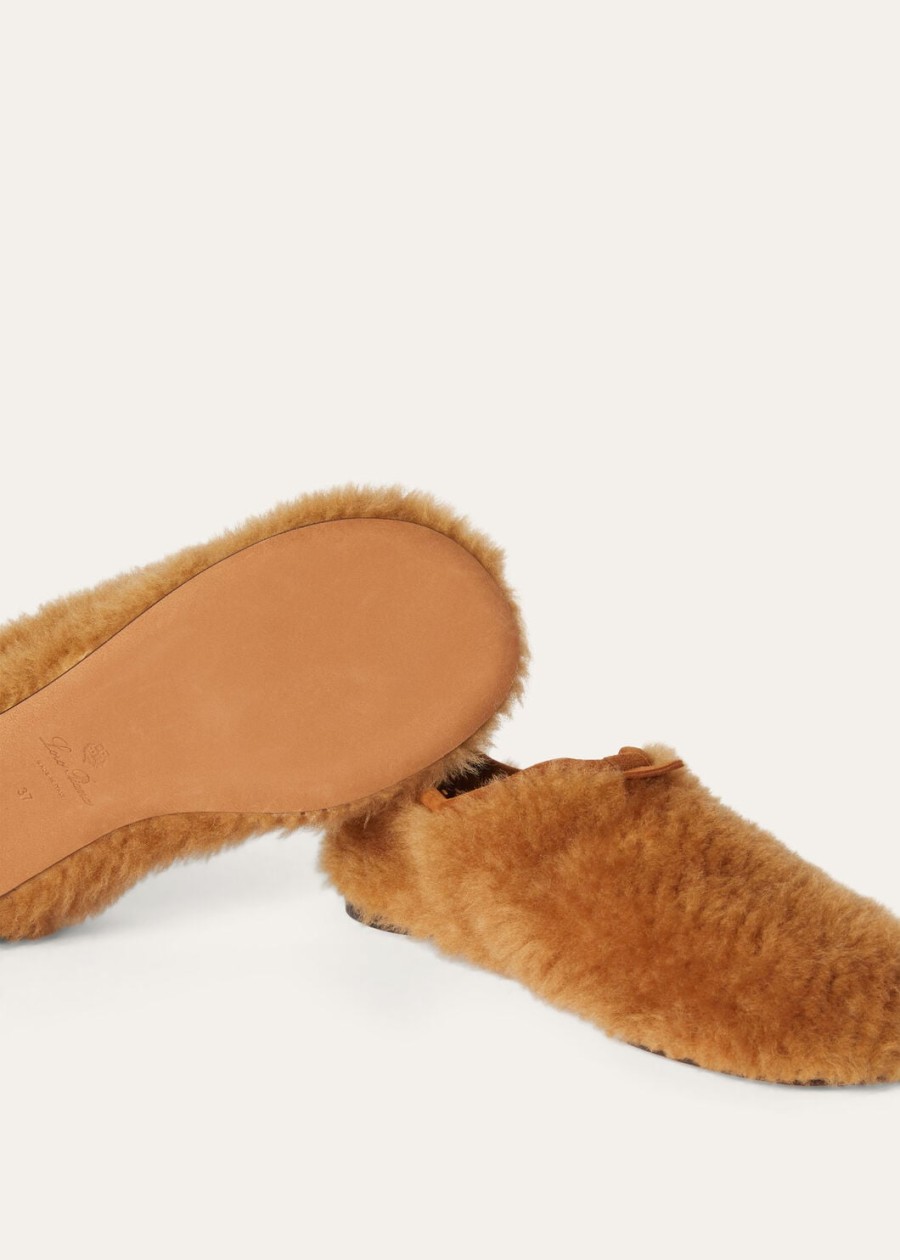 mokasyny z owczej skóry w kolorze piernikowego złota w stylu floataty flat loafer