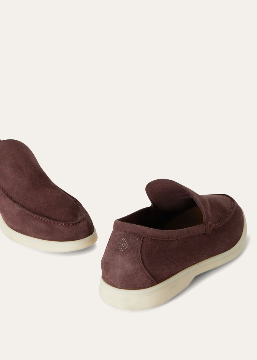mokasyny summer walk suede black cherry
