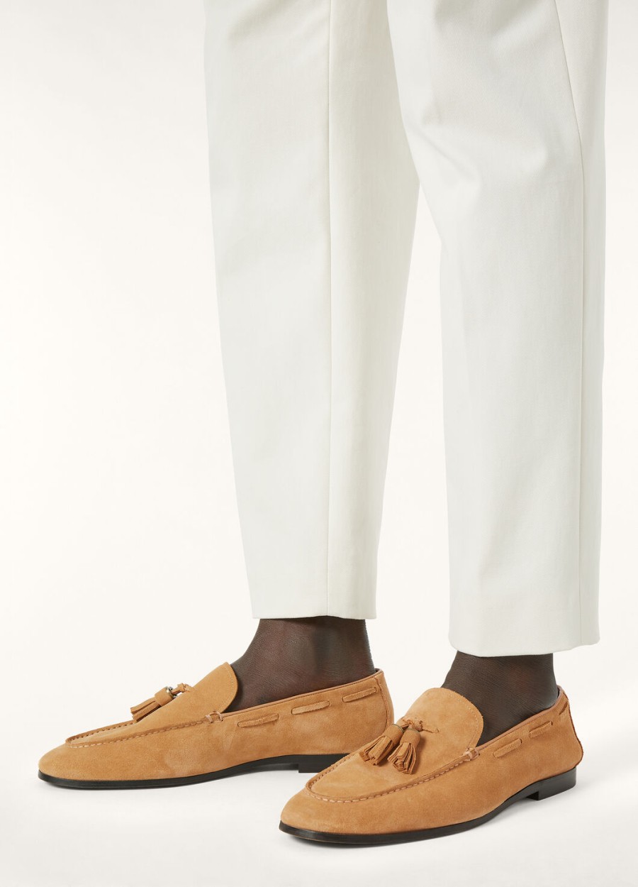 francis walk classic camel calfski leather loafer