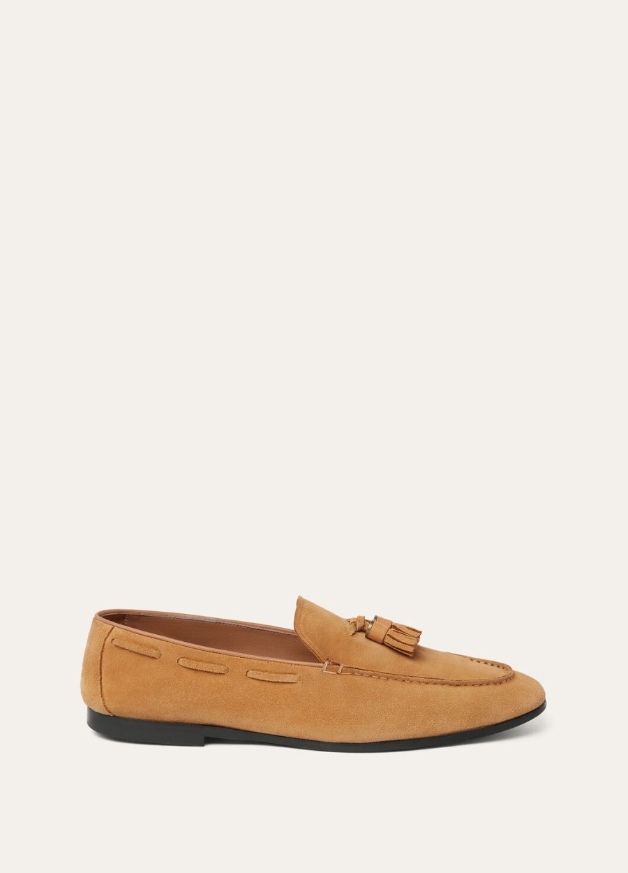francis walk classic camel calfski leather loafer