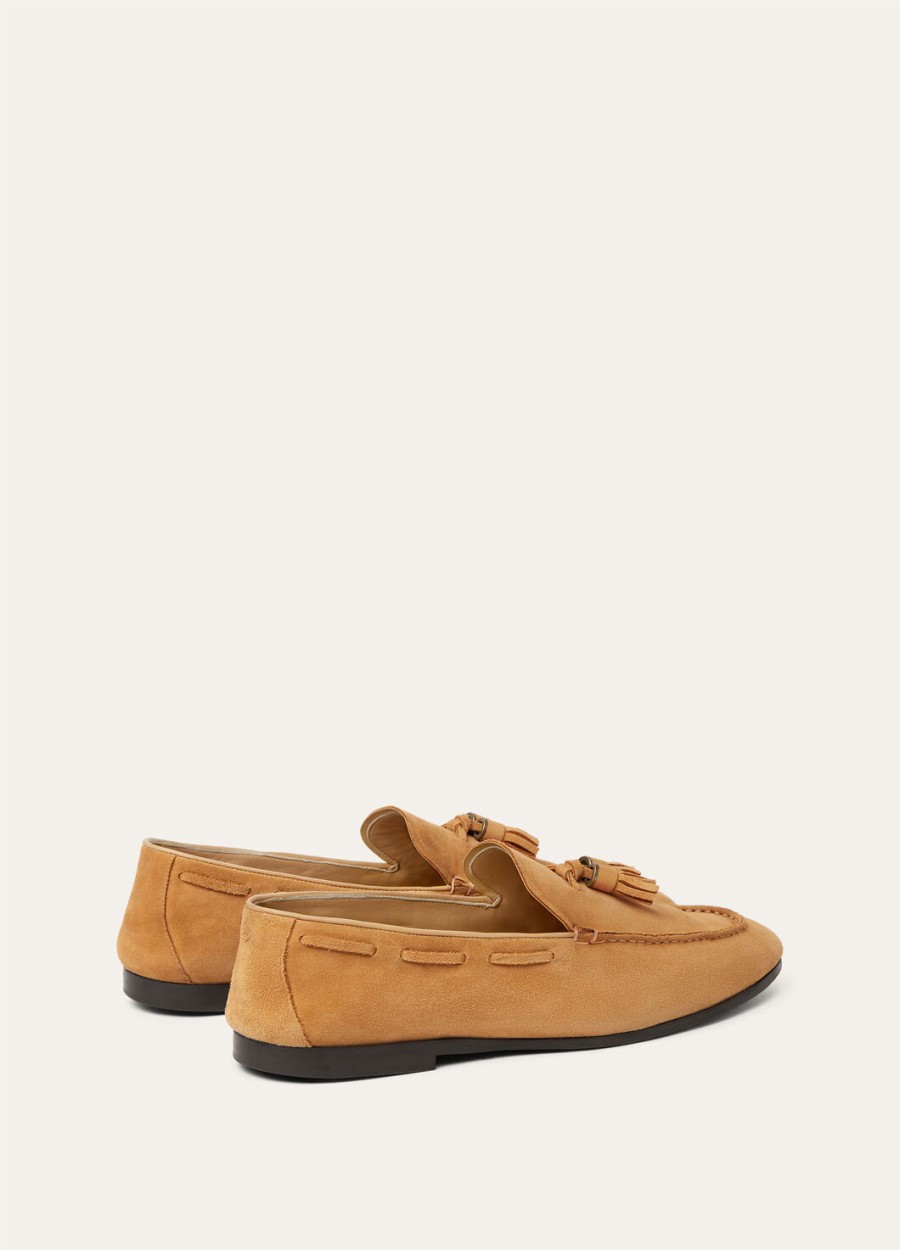 francis walk classic camel calfski leather loafer