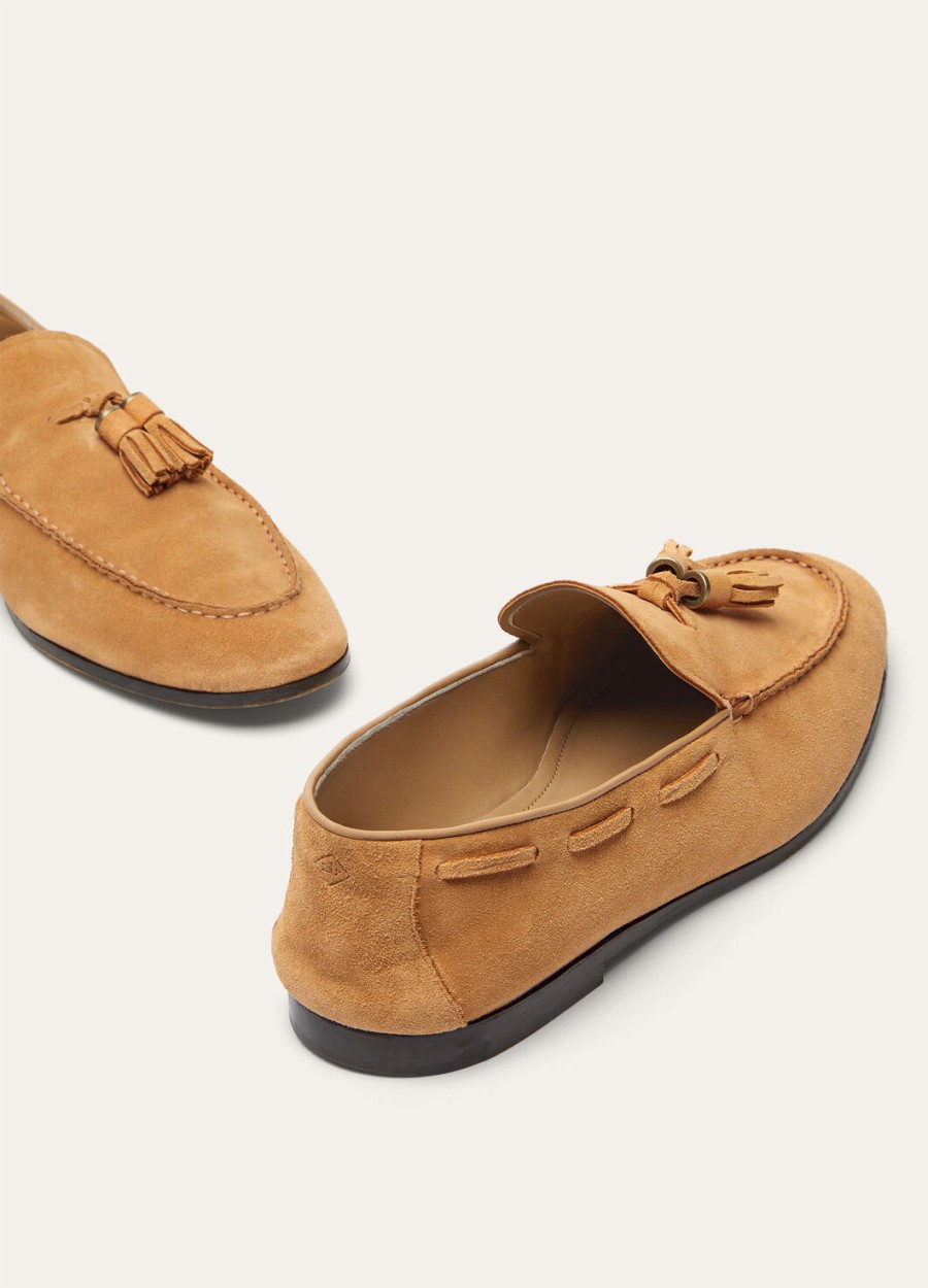 francis walk classic camel calfski leather loafer