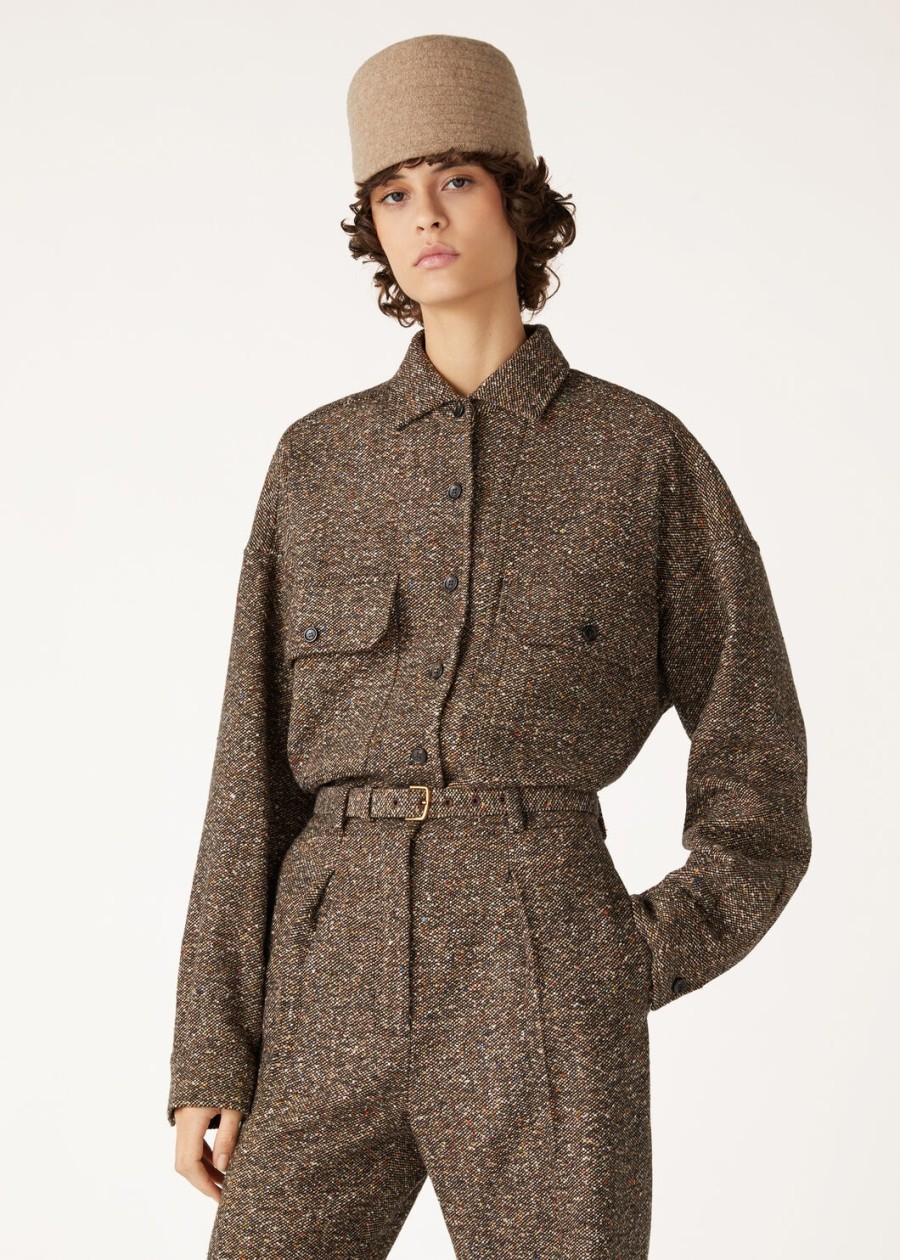 jenna overshirt z jedwabiu kaszmiru i dziewiczej wełny gorzka czekolada lukrecjanasiona kopru