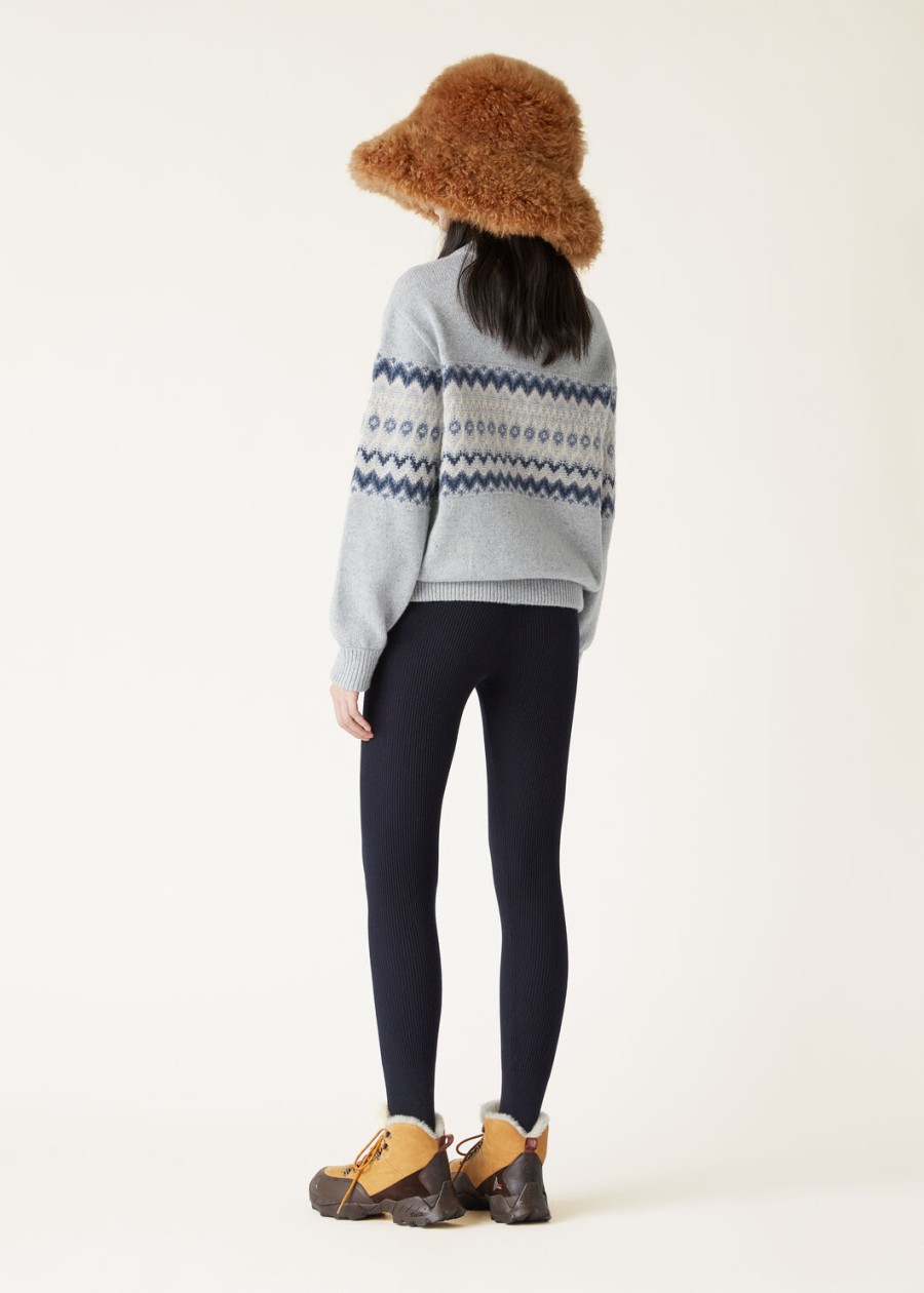 sweter bomber z kaszmiru alpe pile pearl stone melangeseafoam serenity