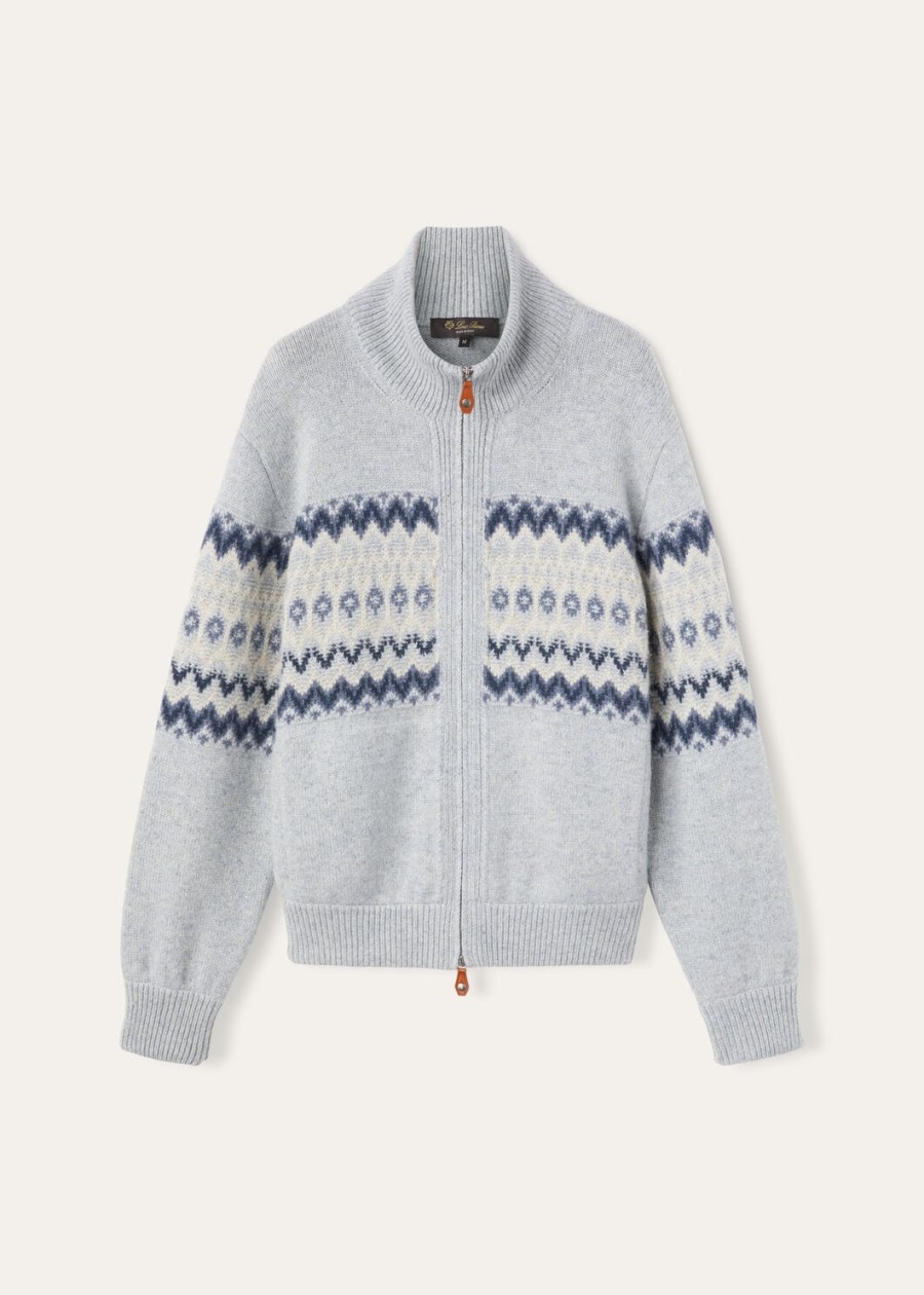 sweter bomber z kaszmiru alpe pile pearl stone melangeseafoam serenity
