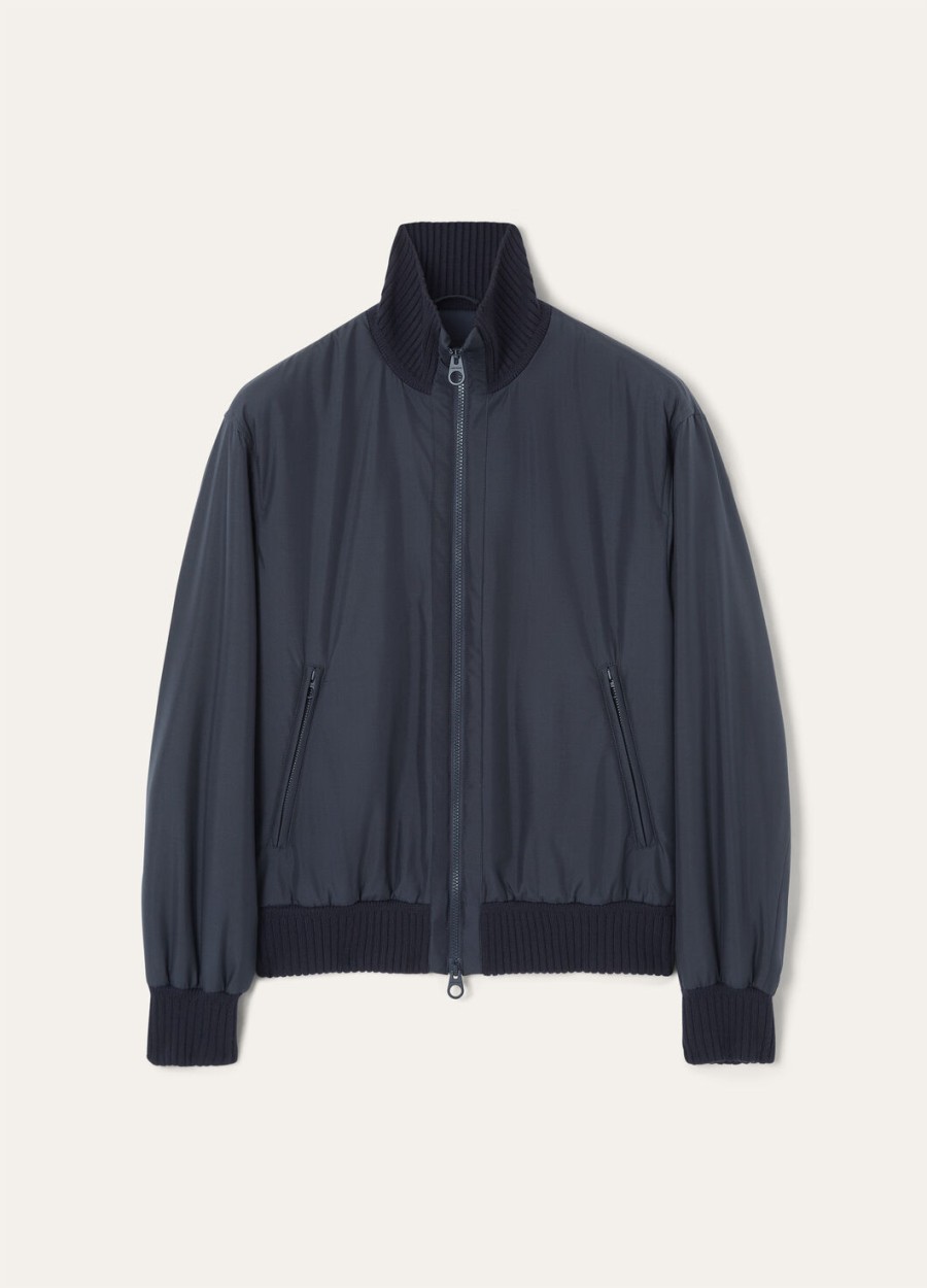 kurtka bomber denzel silk – storm system navy