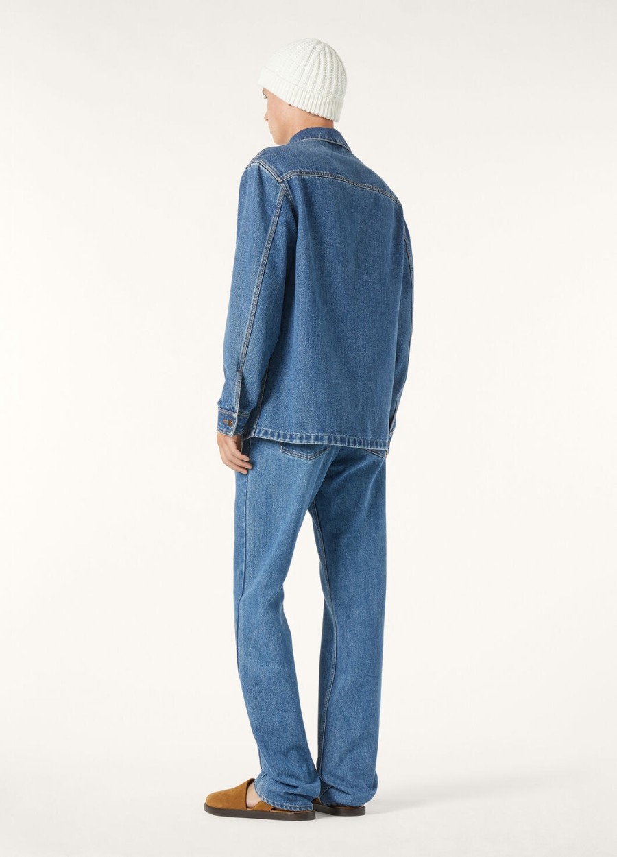 kurtka frem blue stone washed cotton cashmere