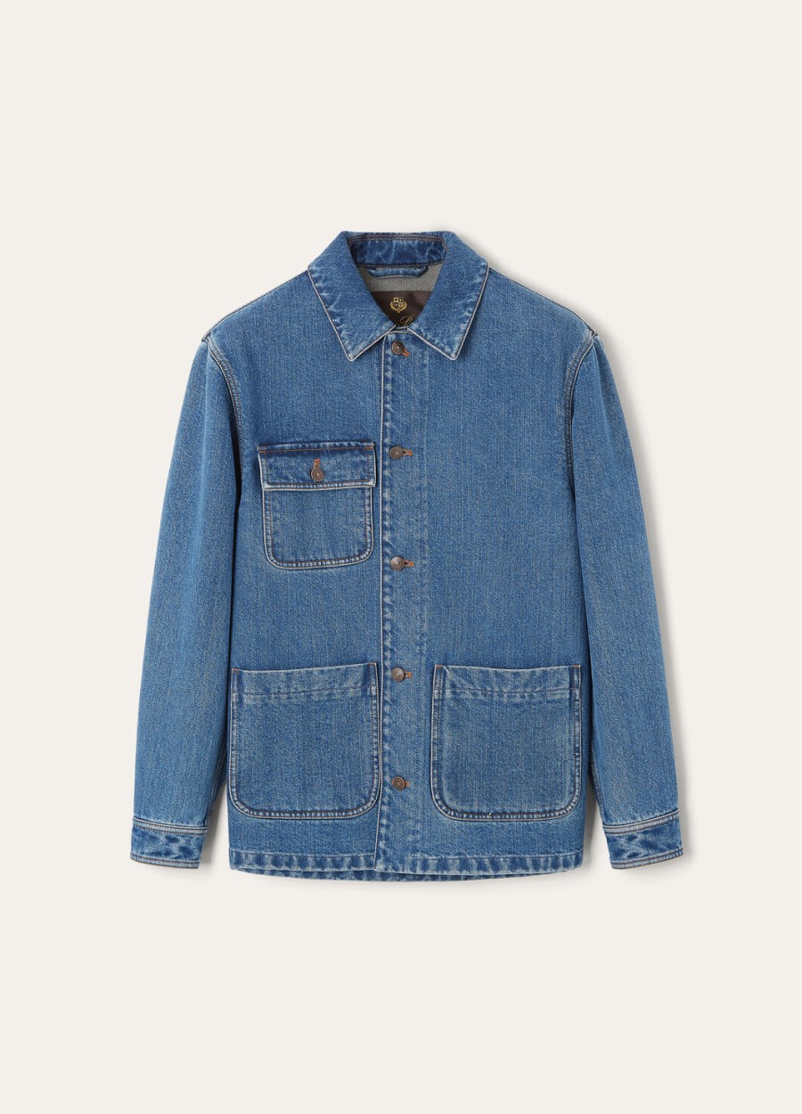 kurtka frem blue stone washed cotton cashmere