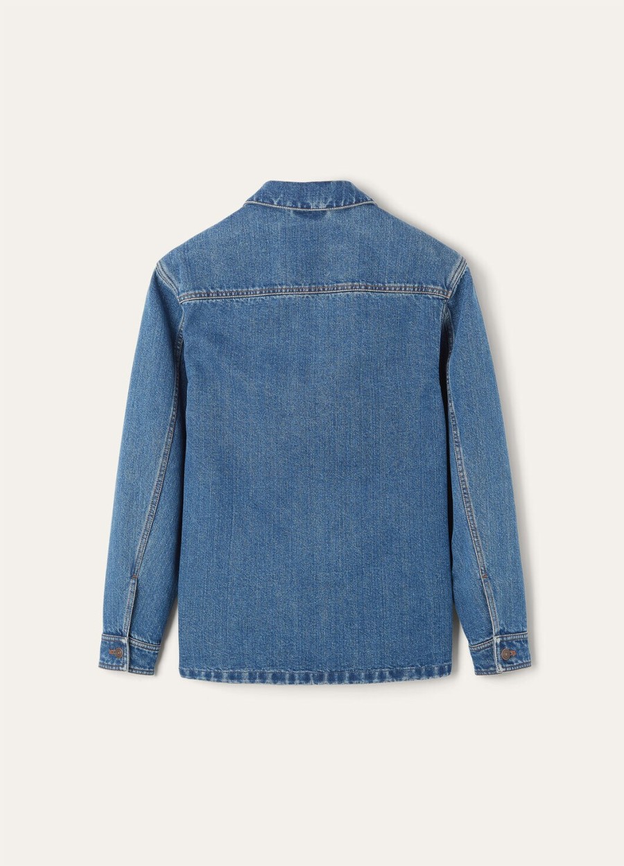 kurtka frem blue stone washed cotton cashmere