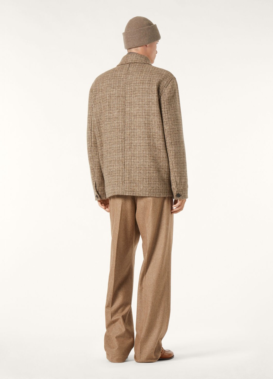 płaszcz devis caban z kaszmiru - rain system brązowy tweed
