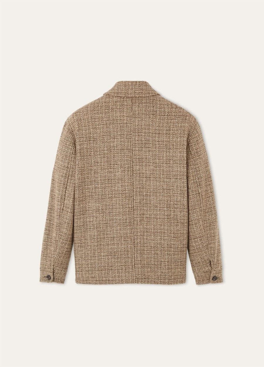 płaszcz devis caban z kaszmiru - rain system brązowy tweed