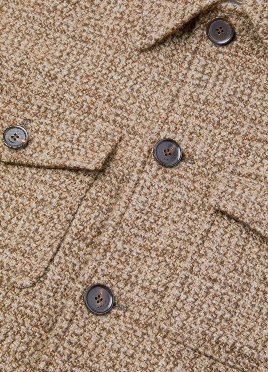 płaszcz devis caban z kaszmiru - rain system brązowy tweed
