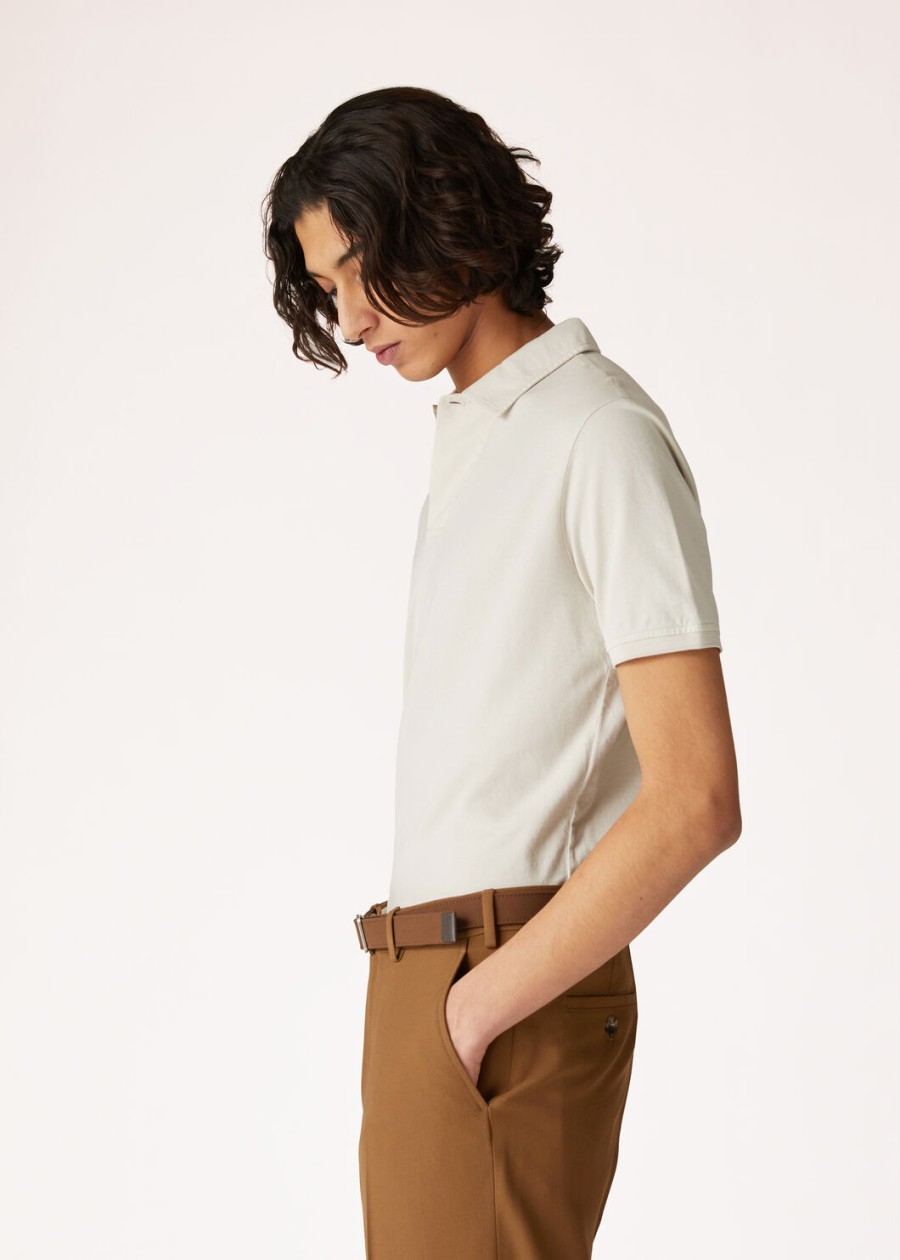 otwarta koszulka polo cotton silk ghiaccio mel