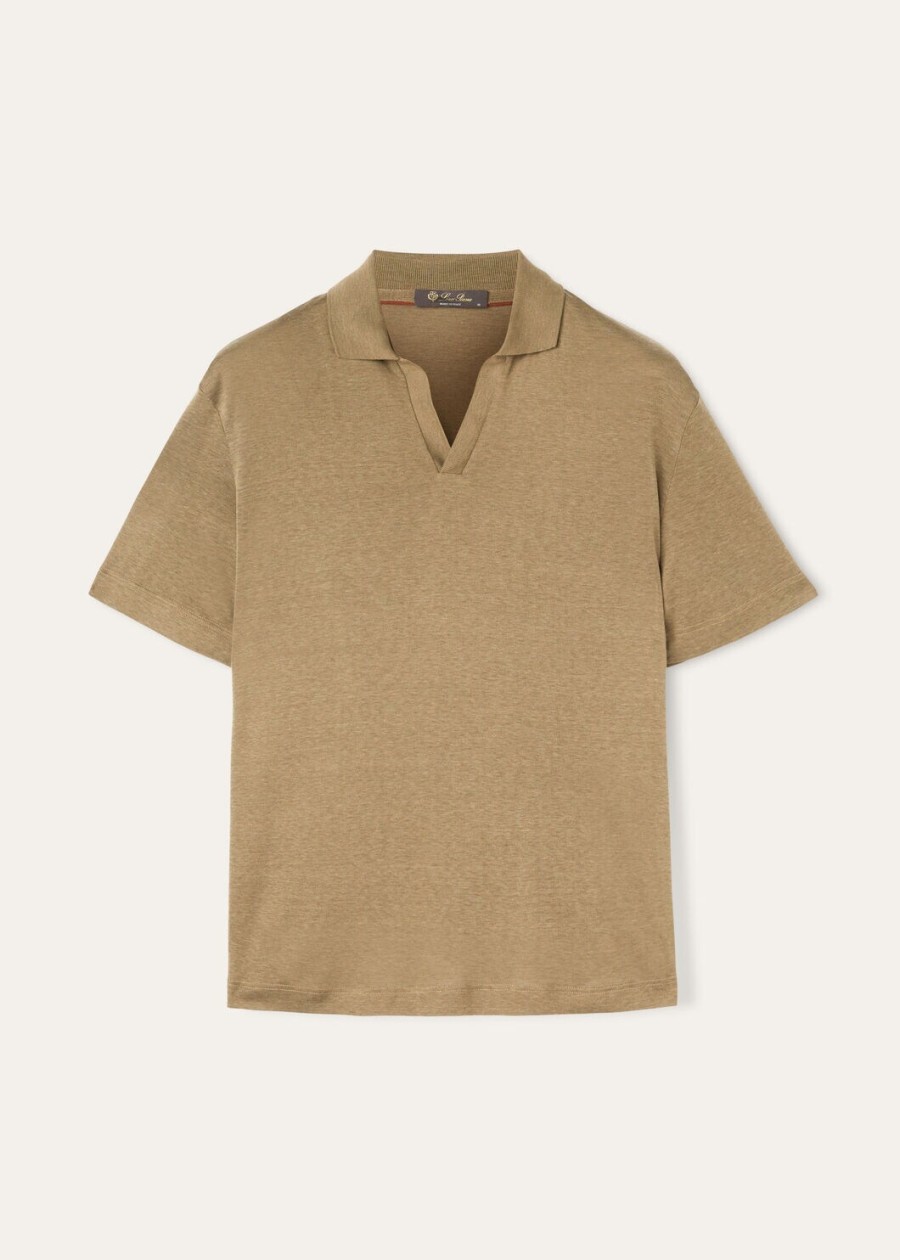 koszulka polo valpiana cotton silk w kolorze dusty khaki