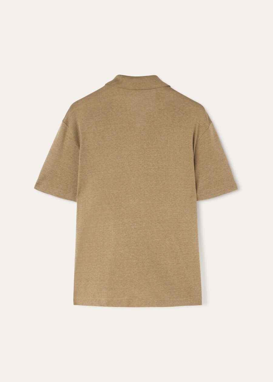 koszulka polo valpiana cotton silk w kolorze dusty khaki