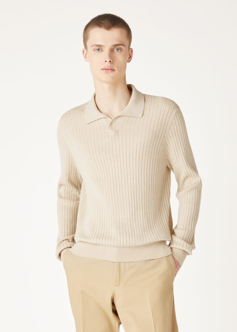 koszulka polo lexington baby cashmere w kolorze kremowym z kaszmirowym melanżem