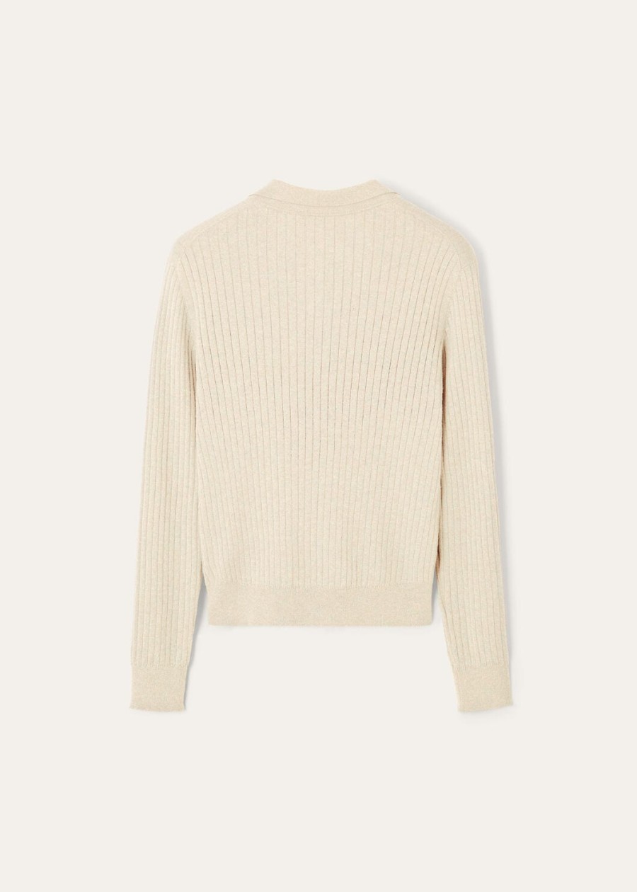 koszulka polo lexington baby cashmere w kolorze kremowym z kaszmirowym melanżem