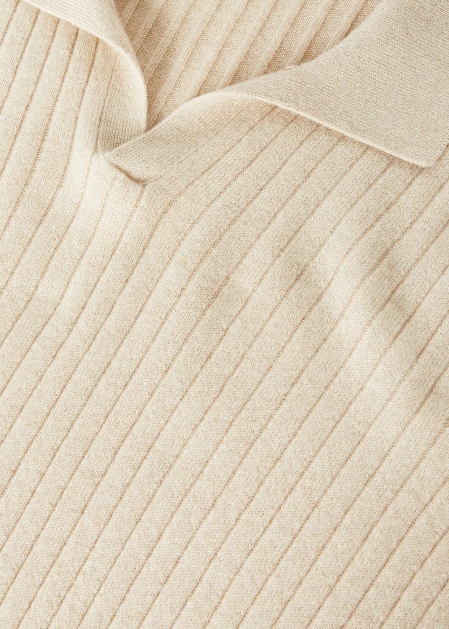 koszulka polo lexington baby cashmere w kolorze kremowym z kaszmirowym melanżem