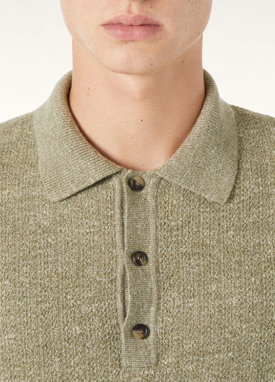sweter polo cellina z jedwabiu z dziewiczej wełny wiosenne nasiona
