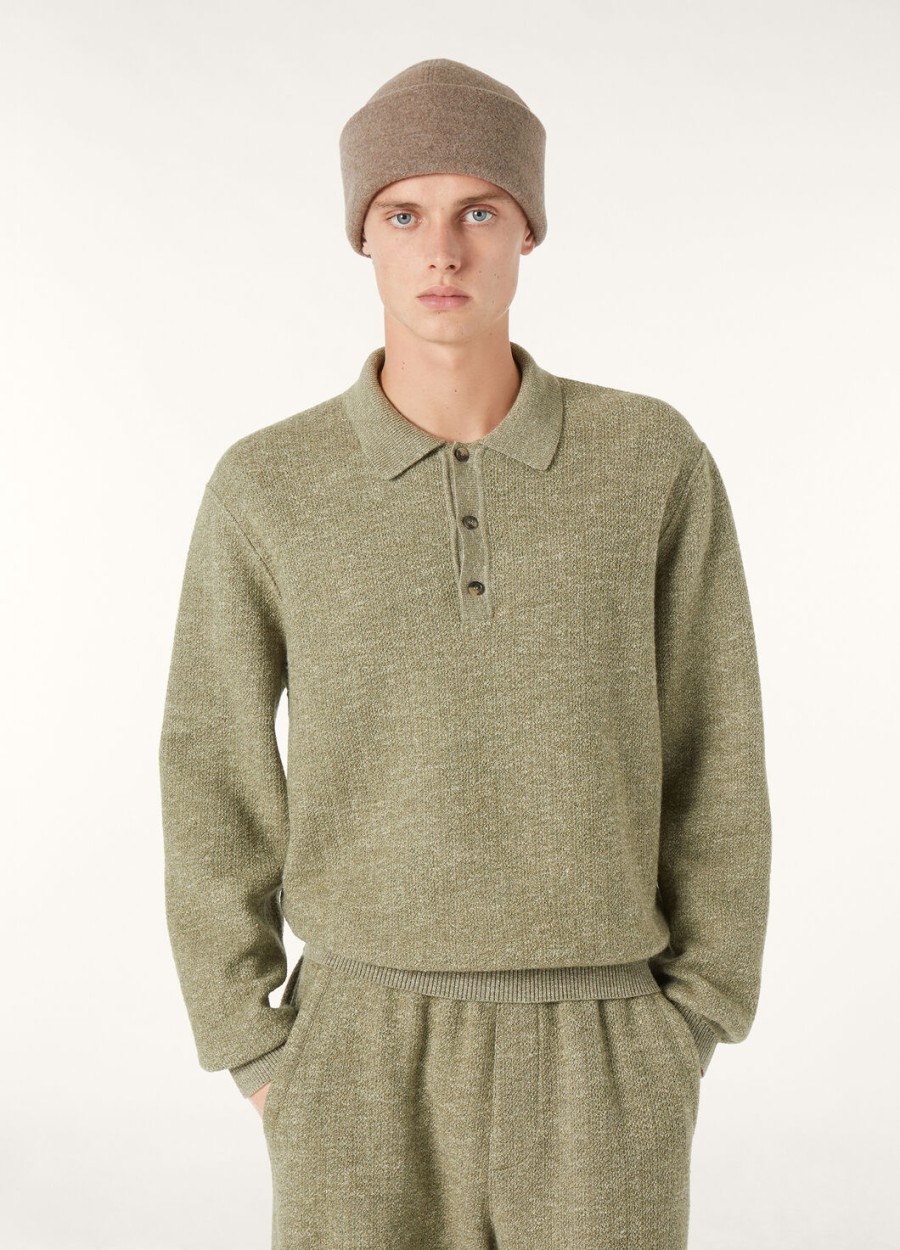 sweter polo cellina z jedwabiu z dziewiczej wełny wiosenne nasiona