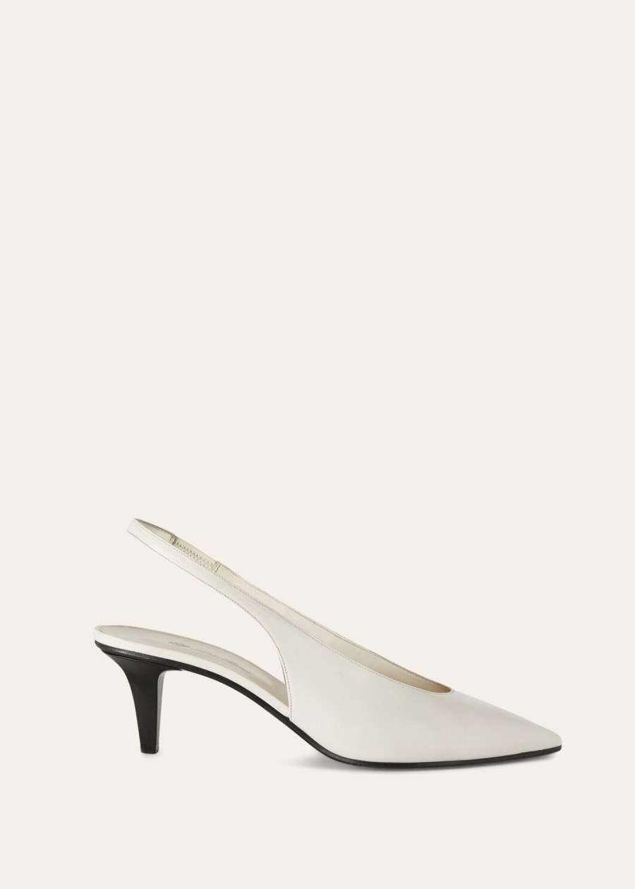rebecca calfski slingback light milk white