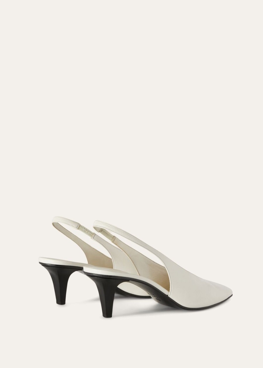 rebecca calfski slingback light milk white