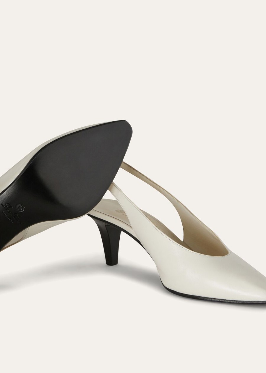 rebecca calfski slingback light milk white