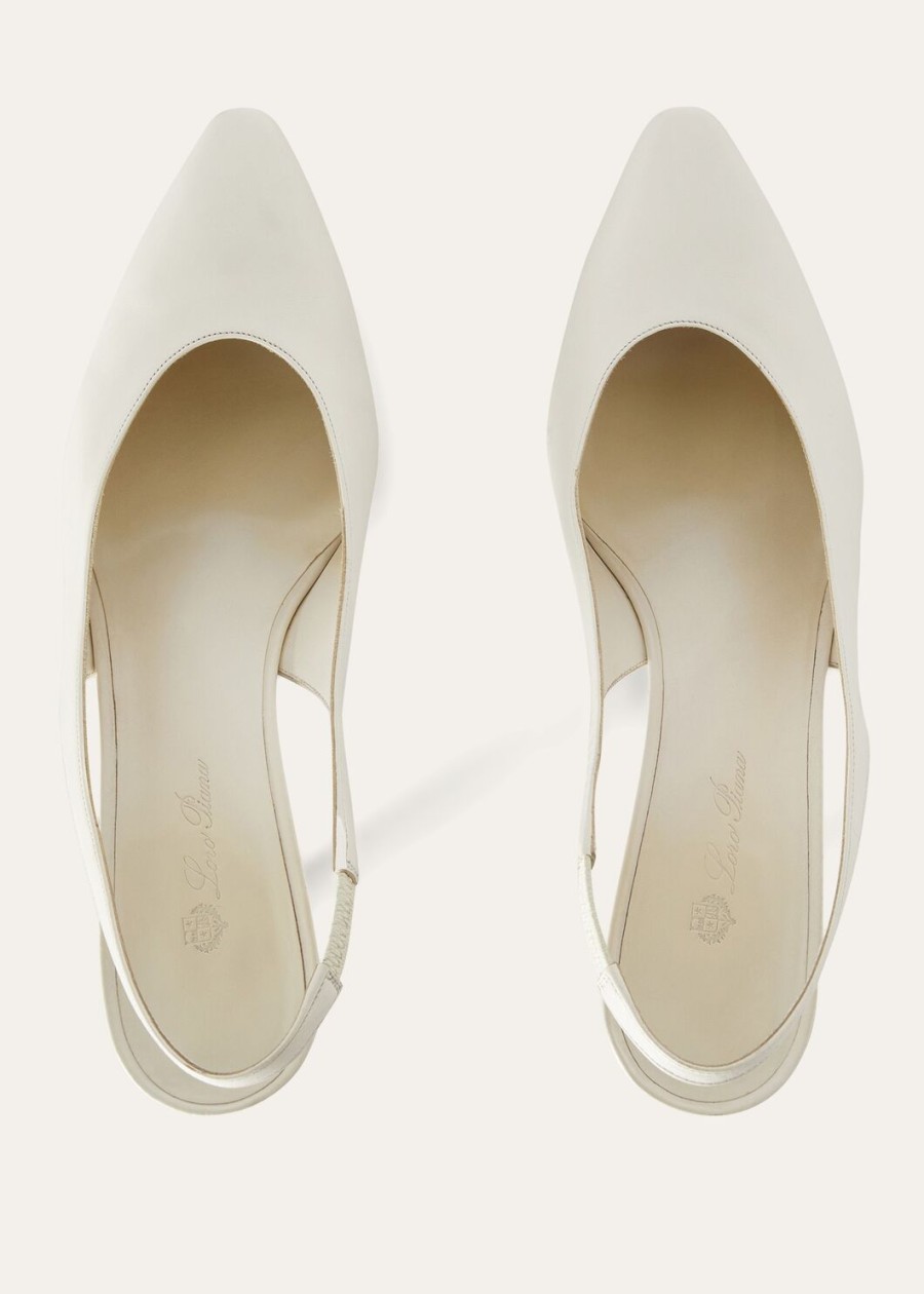 rebecca calfski slingback light milk white