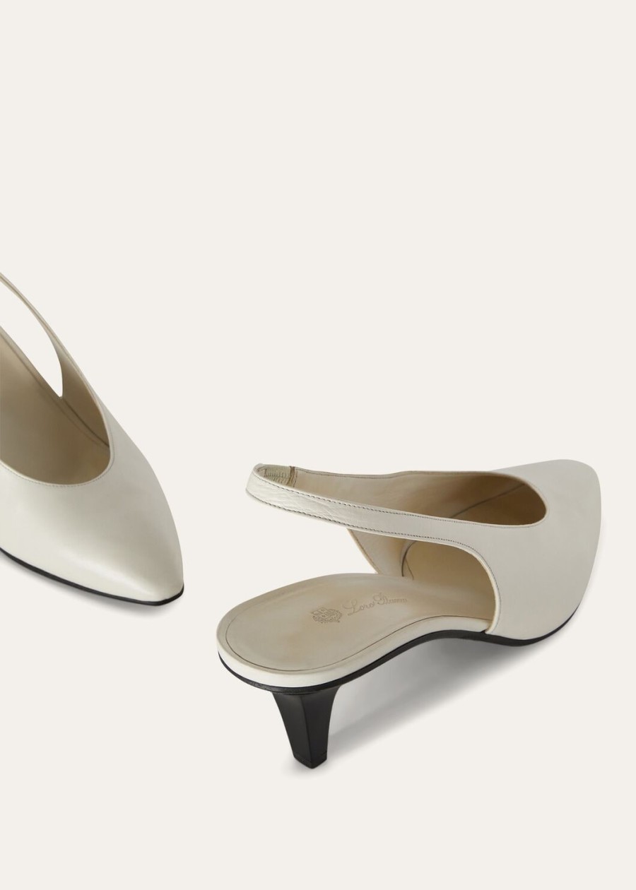 rebecca calfski slingback light milk white