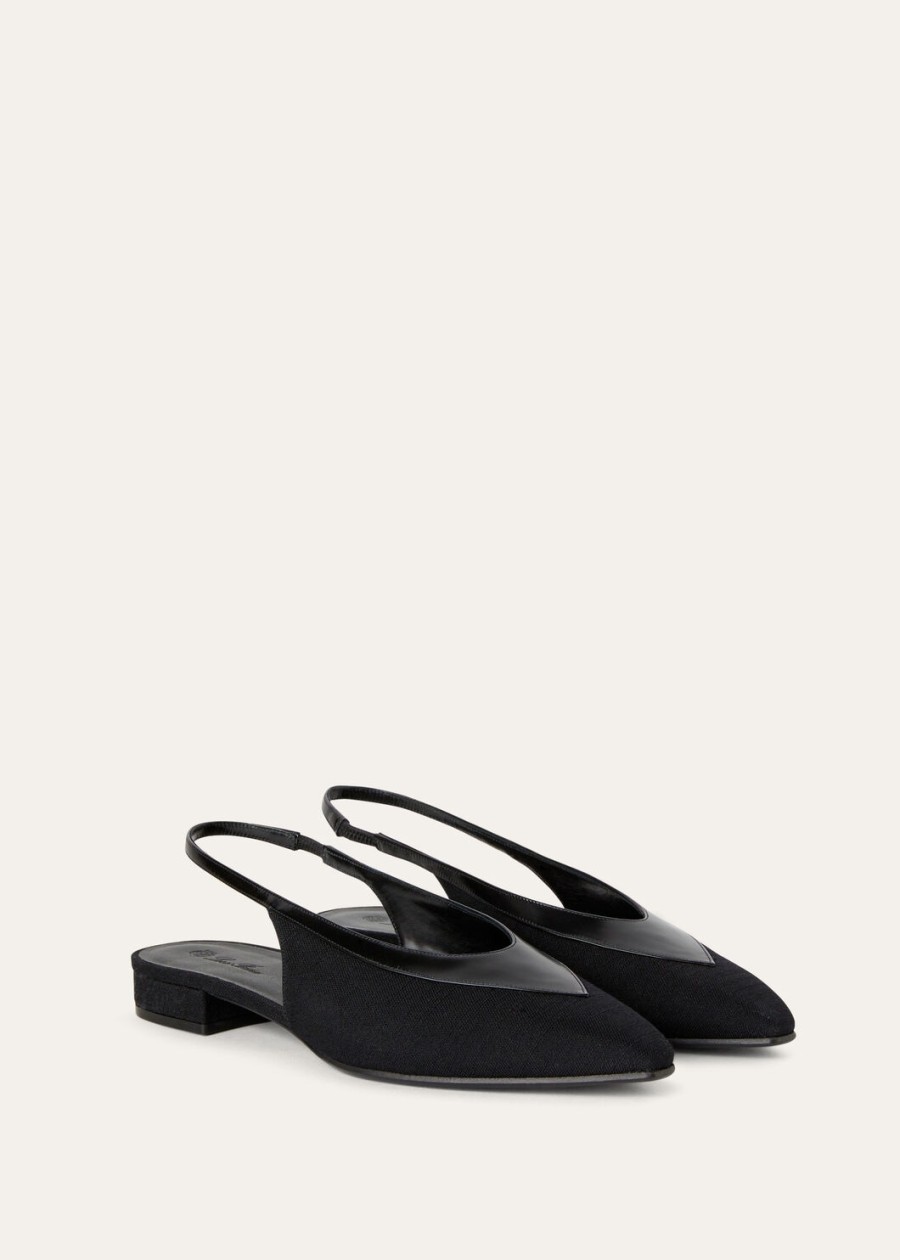 rebecca slingback black virgin wool