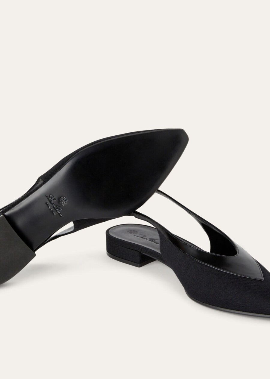 rebecca slingback black virgin wool