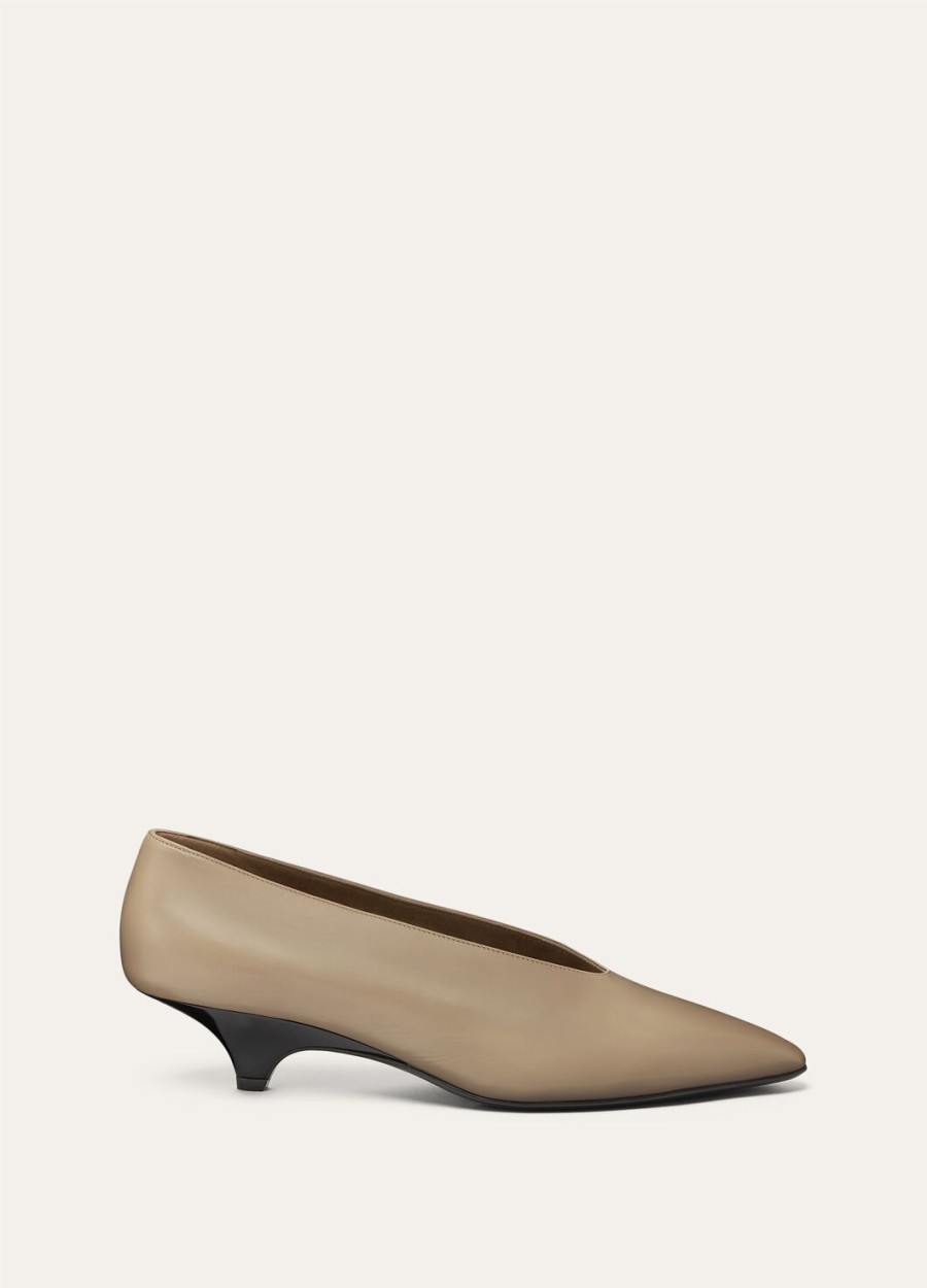 buty rebecca wedge pump z suszonego estragonu ze skóry cielęcej