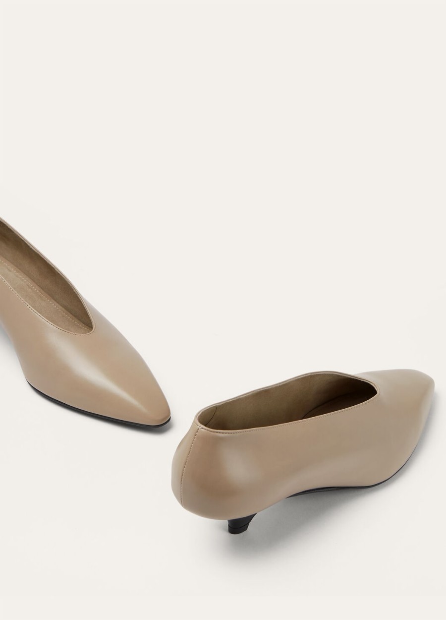 buty rebecca wedge pump z suszonego estragonu ze skóry cielęcej