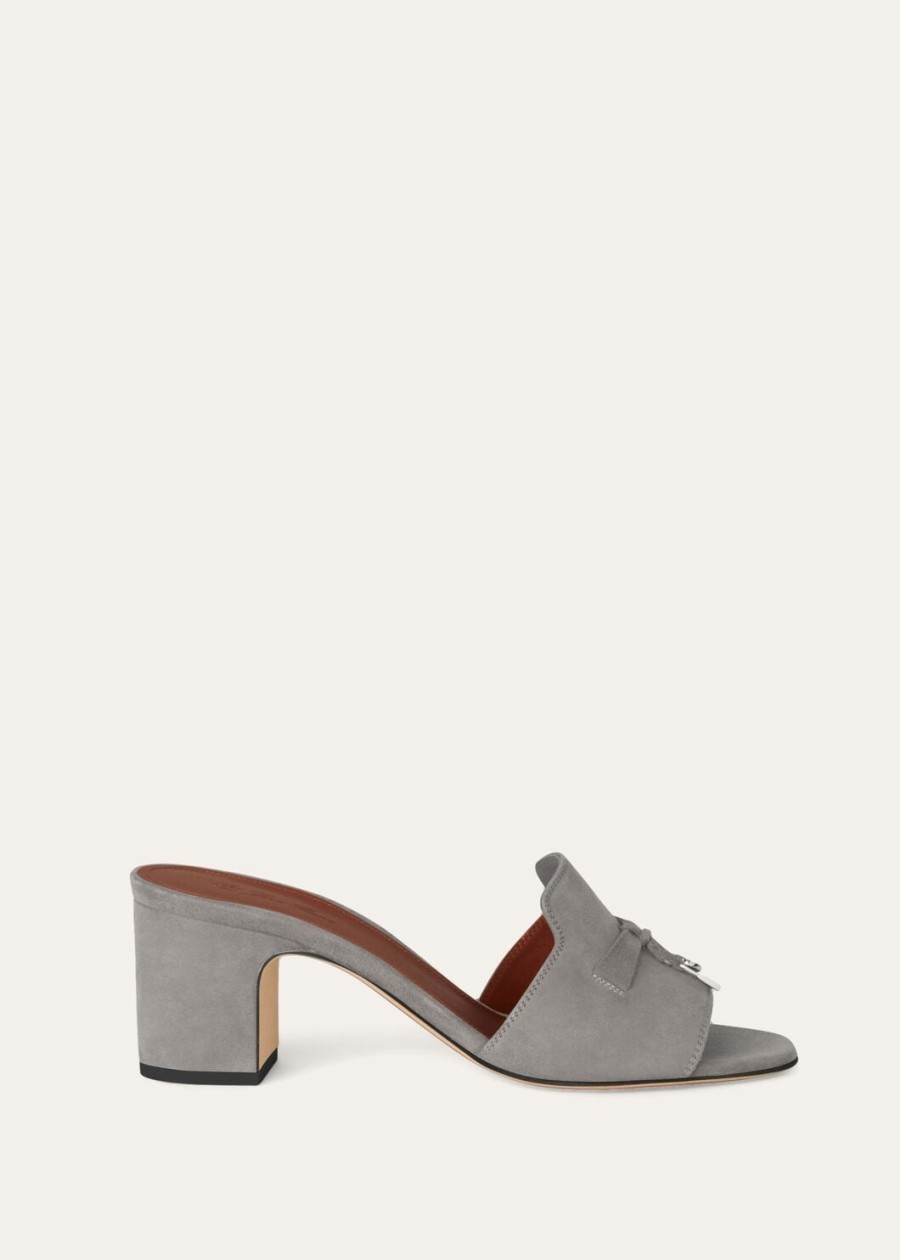 sandały summer charms zamszowe z koziej skóry w kolorze army grey