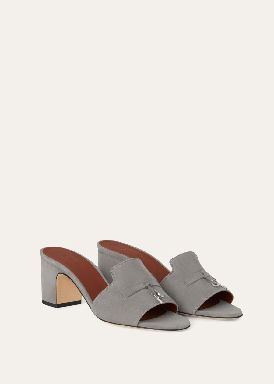 sandały summer charms zamszowe z koziej skóry w kolorze army grey
