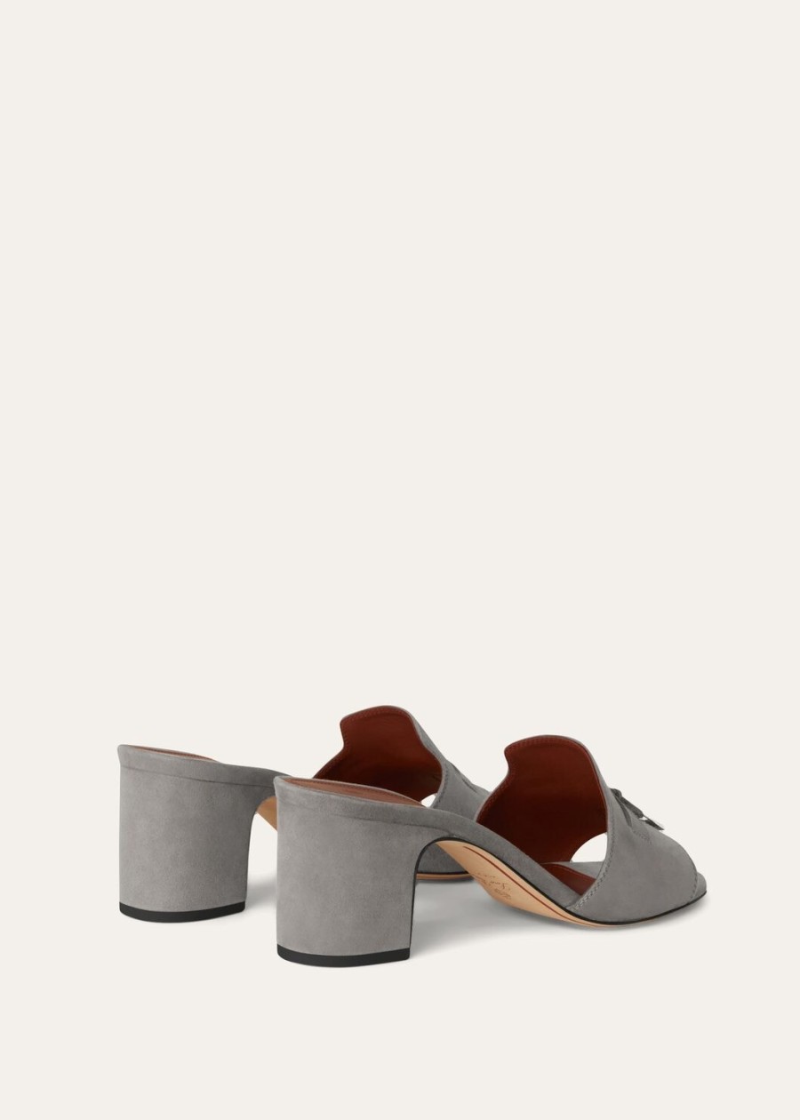 sandały summer charms zamszowe z koziej skóry w kolorze army grey
