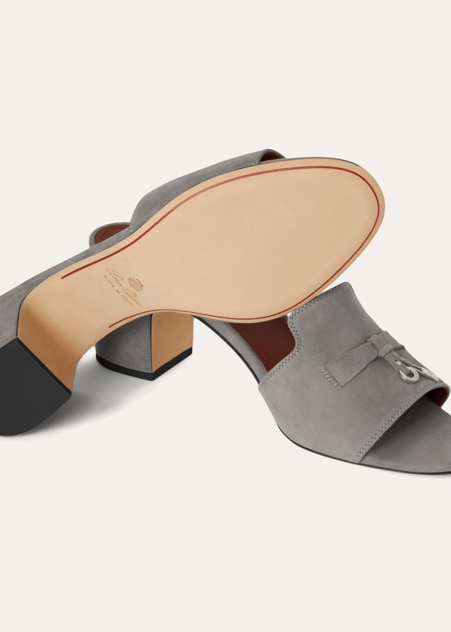 sandały summer charms zamszowe z koziej skóry w kolorze army grey