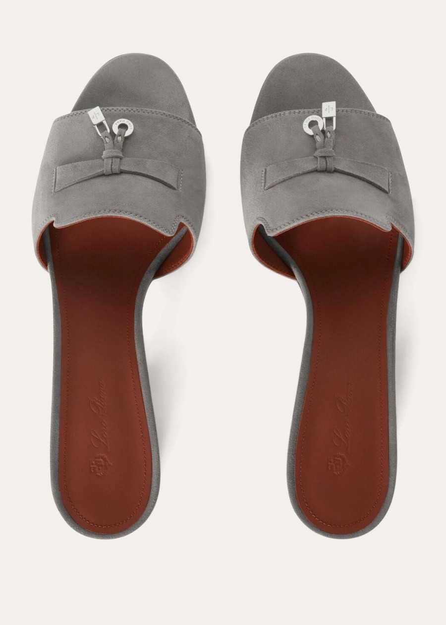 sandały summer charms zamszowe z koziej skóry w kolorze army grey