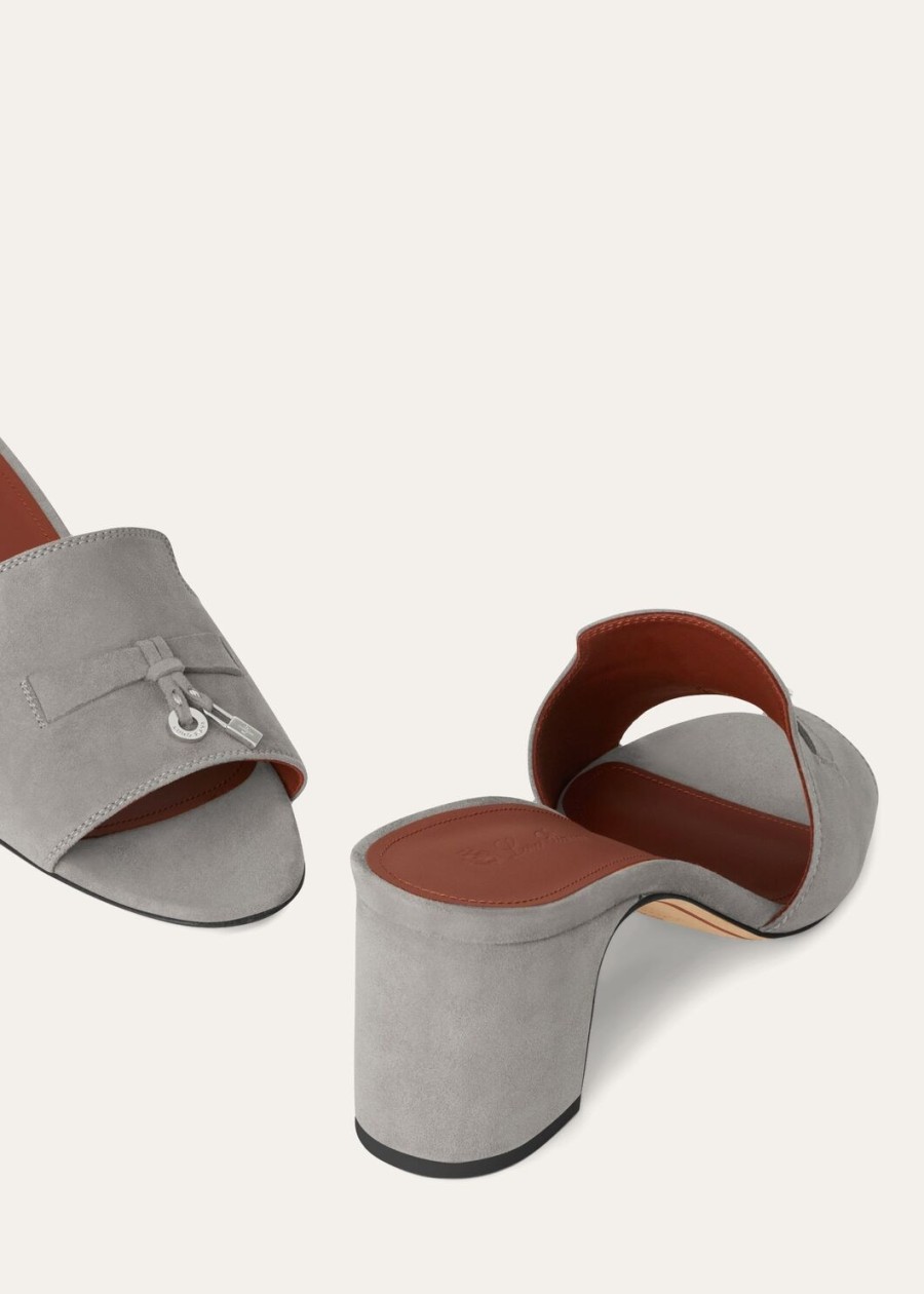 sandały summer charms zamszowe z koziej skóry w kolorze army grey