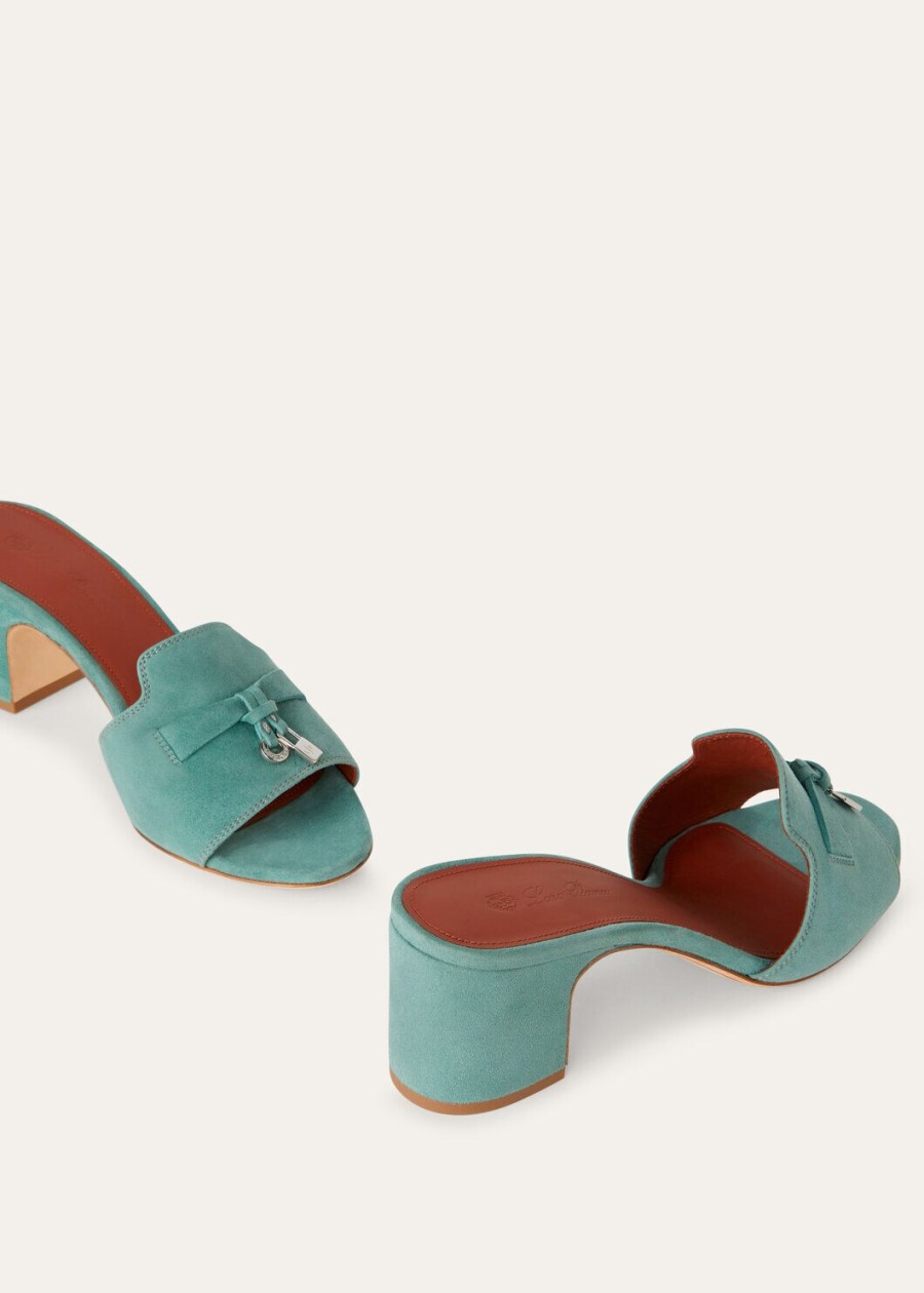 sandały summer charms zamszowe z koziej skóry w kolorze soczystej zieleni