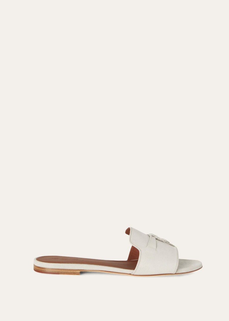 sandały summer charms zamszowe z koziej skóry w kolorze pudrowego perłu