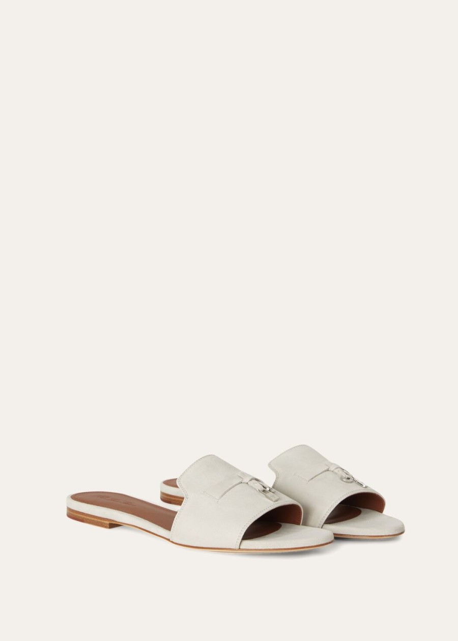 sandały summer charms zamszowe z koziej skóry w kolorze pudrowego perłu