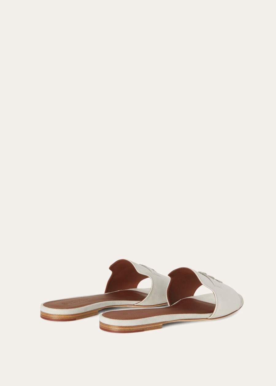 sandały summer charms zamszowe z koziej skóry w kolorze pudrowego perłu