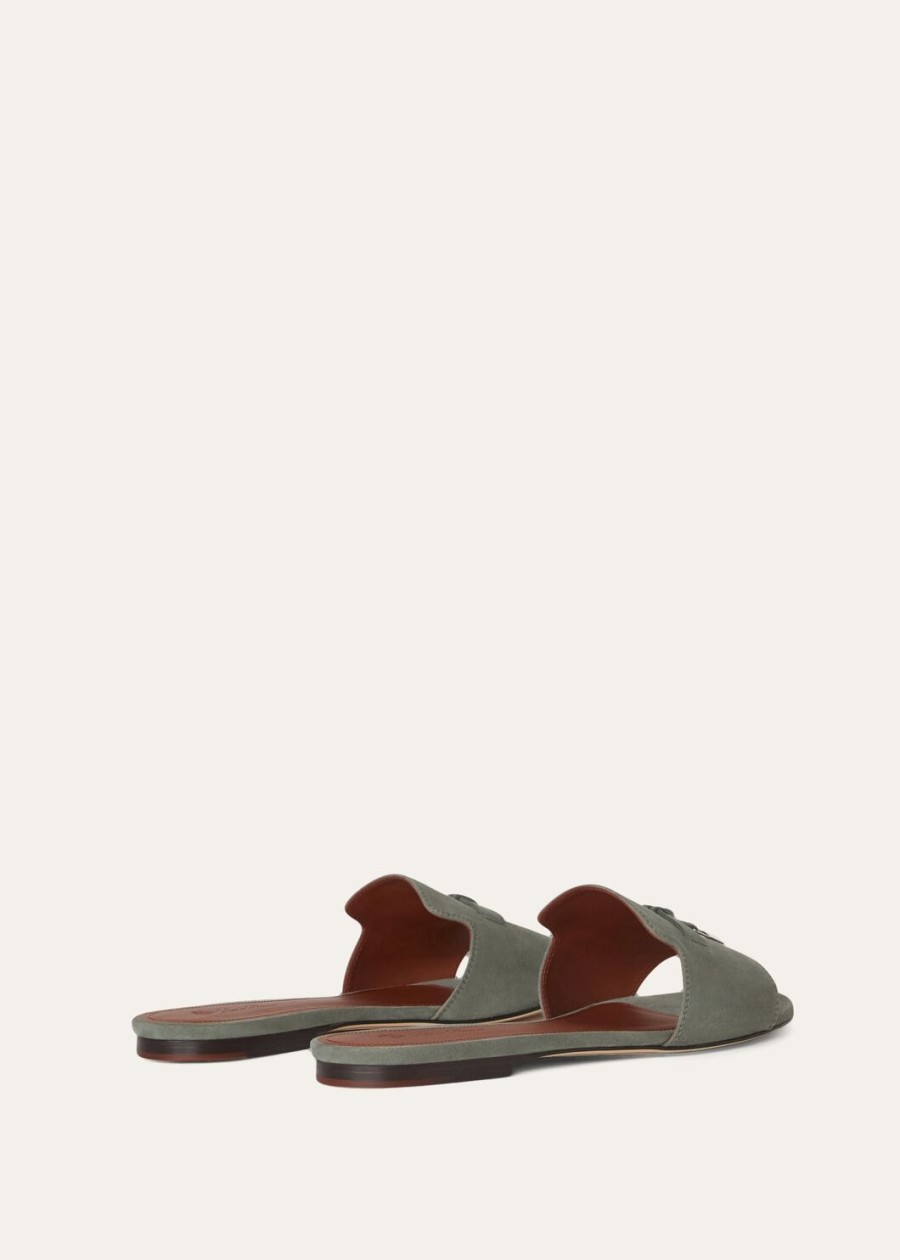 sandały summer charms zamszowe z koziej skóry w kolorze army grey