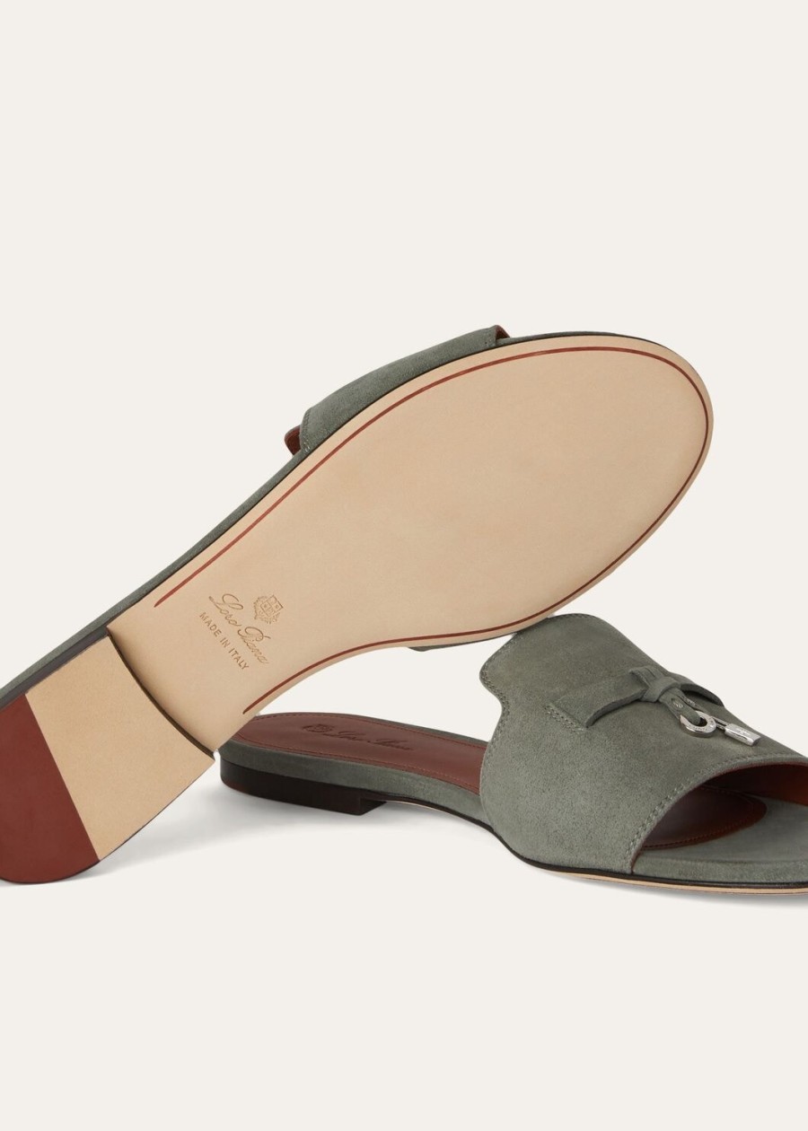 sandały summer charms zamszowe z koziej skóry w kolorze army grey