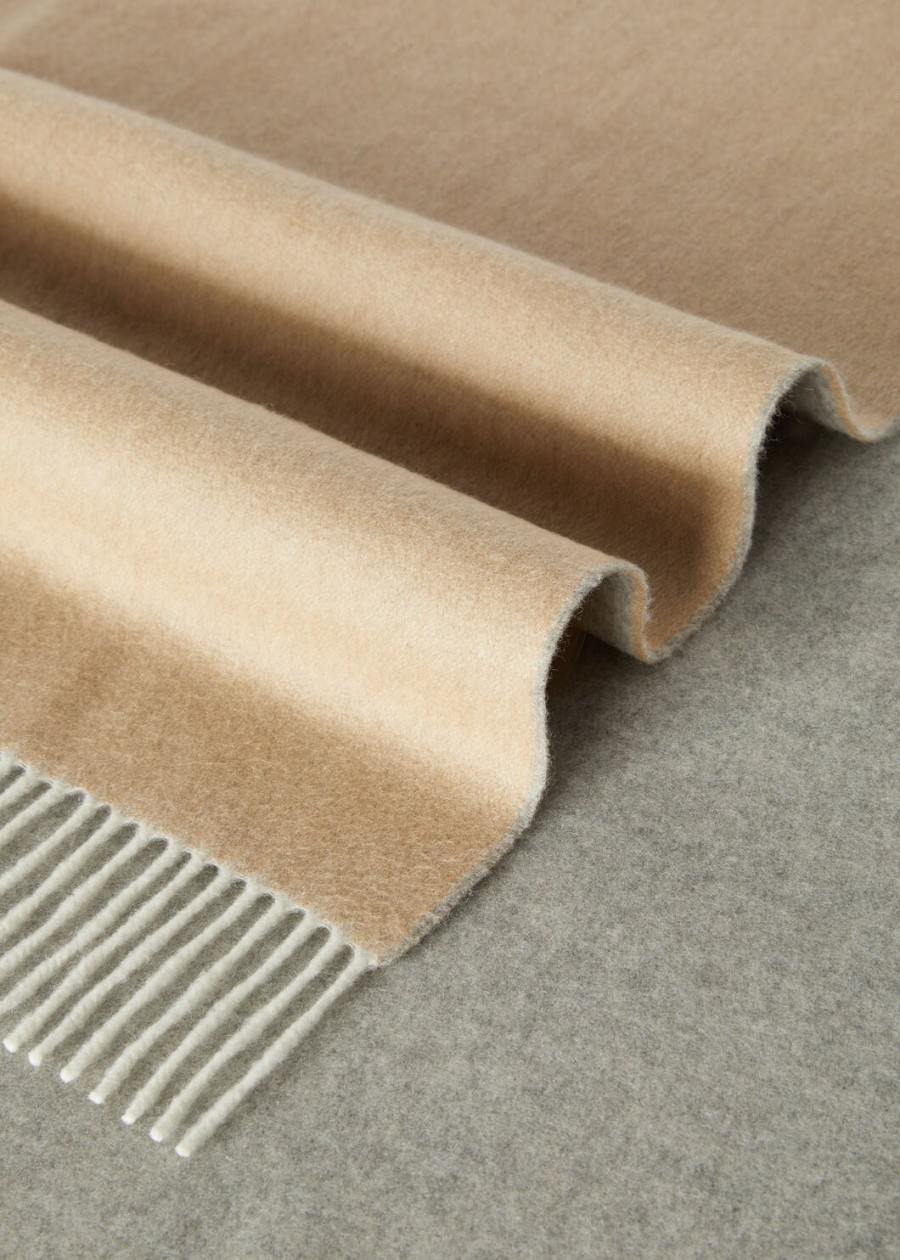 dwukolorowy szalik baby cashmere camelflanela melange