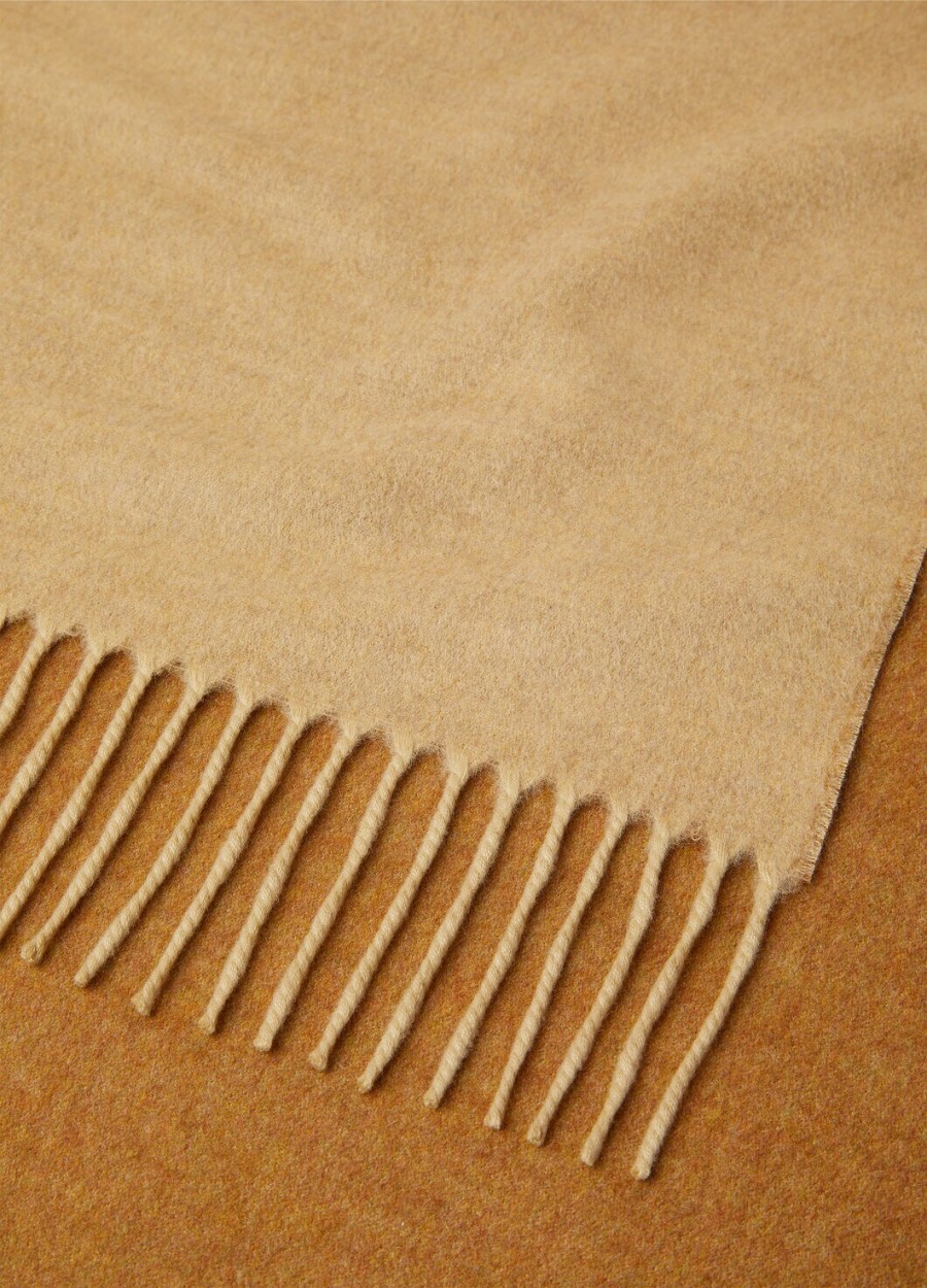 dwukolorowy szalik baby cashmere prairie sand melangebreen camel melange
