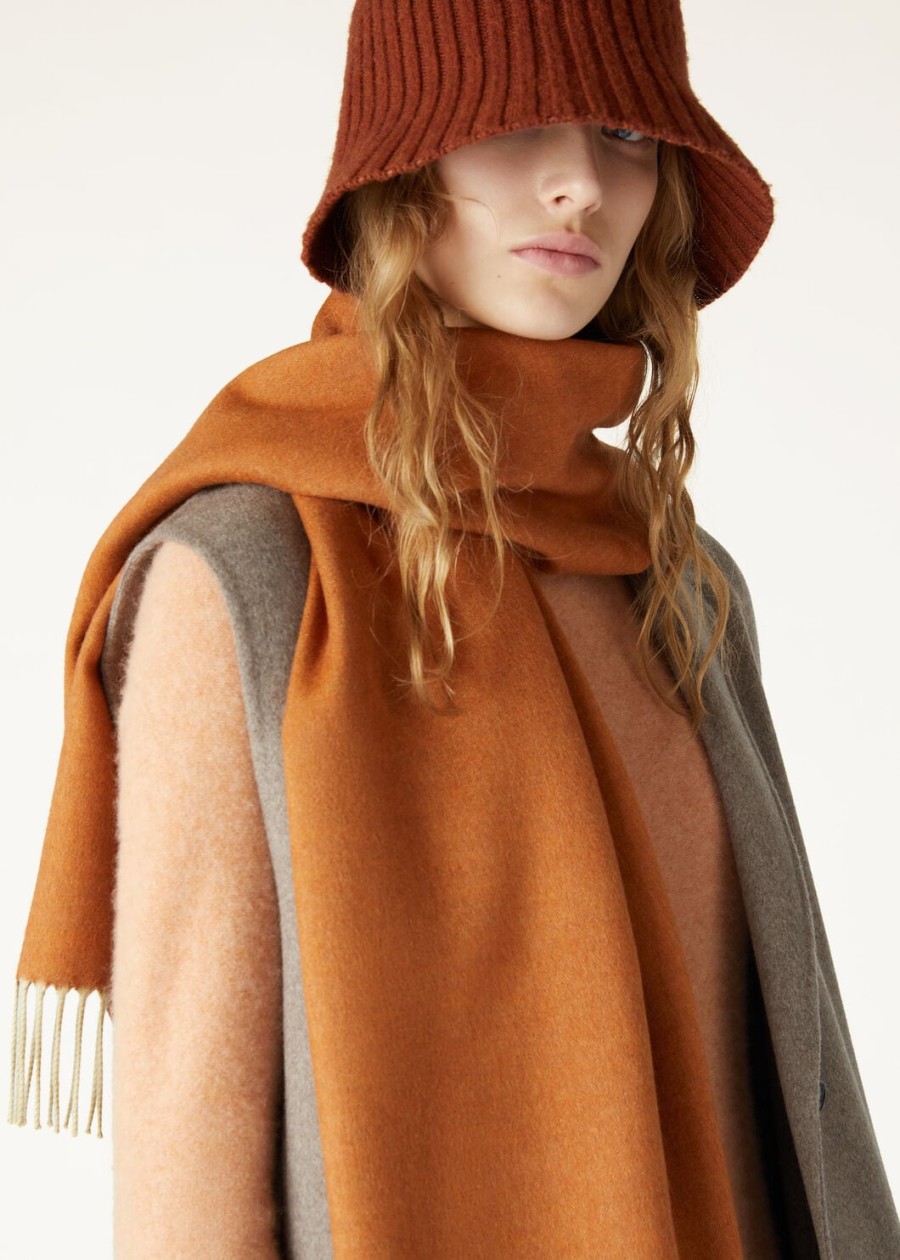 dwukolorowy szalik baby cashmere autumn blaze melangemaple leaf melange