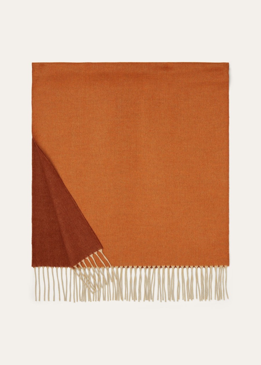 dwukolorowy szalik baby cashmere autumn blaze melangemaple leaf melange