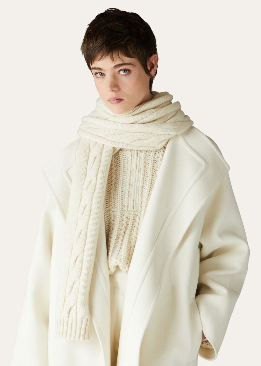 szalik napier baby cashmere coarsehair white snow